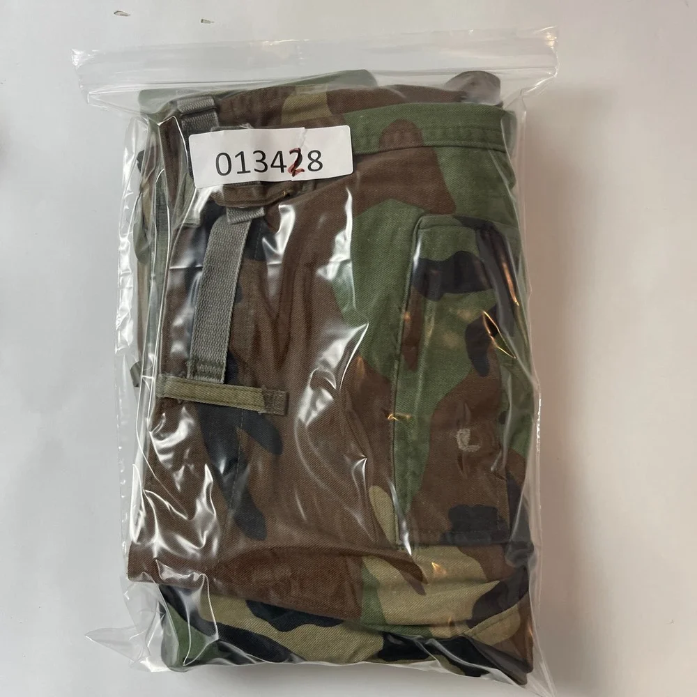 VTG Military BDU Pants Mens Medium Short Green Brown Woodland Camo Cargo Canvas